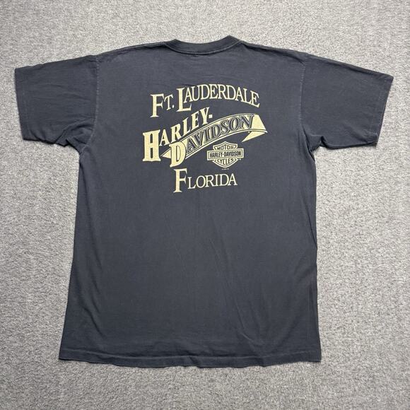 Harley Davidson World Class Motorcycle T Shirt Mens XL Black 90s VTG Florida - Picture 7 of 11